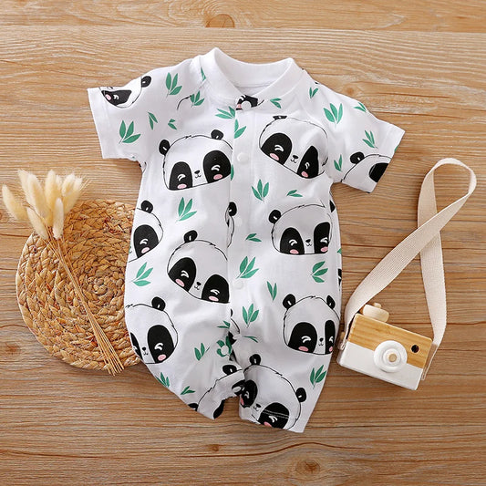 Kiki's Baby Closet Baby Boy or Girl Panda Short Sleeve Onesie