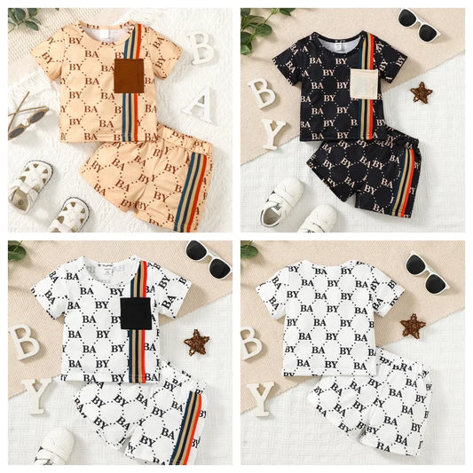 Kiki's Baby Closet 2Pcs Baby Boy T-Shirt and Short Luxury Set