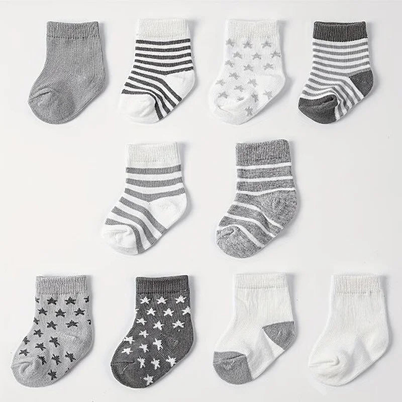 Kiki's Baby Closet Baby Boy 5 Pair Star and Striped Socks