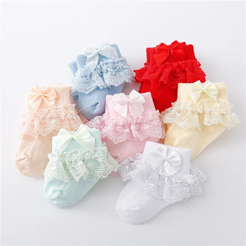 Kiki's Baby Closet Baby Girl Lace Princess Bow Socks