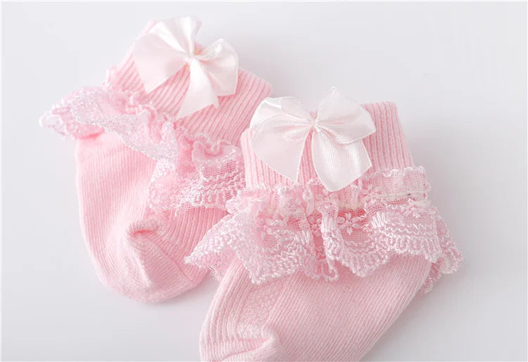 Kiki's Baby Closet Baby Girl Lace Princess Bow Socks