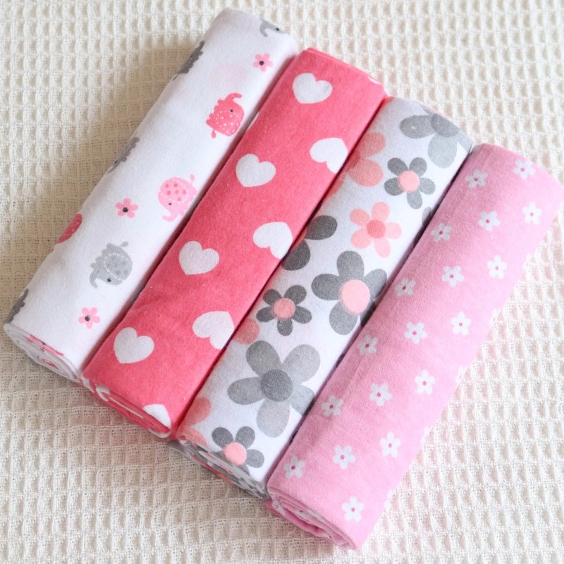 Kiki's Baby Closet 4Pcs Flannel Supersoft Receiving Blankets