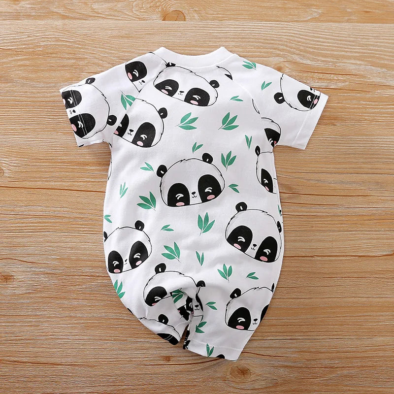 Kiki's Baby Closet Baby Boy or Girl Panda Short Sleeve Onesie