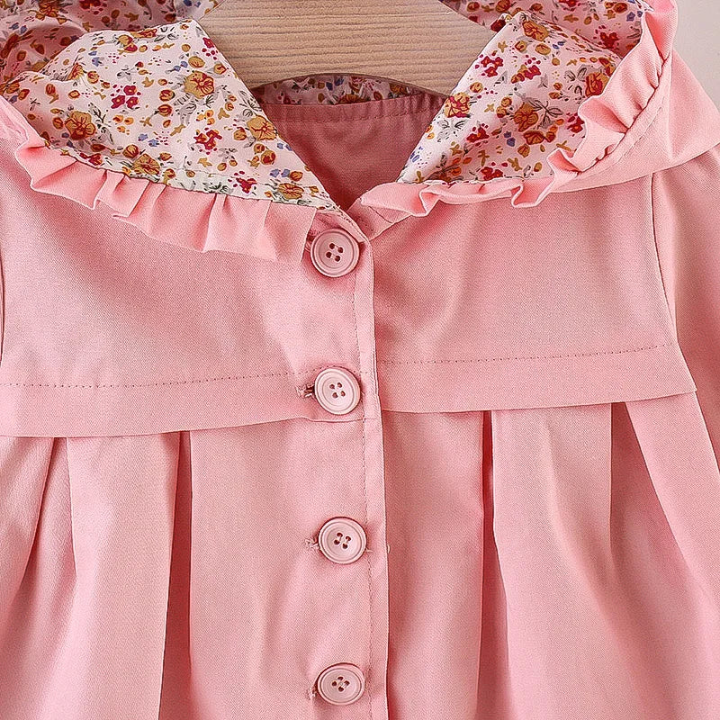 Kiki's Baby Closet Baby Girl Flower Trench Coat