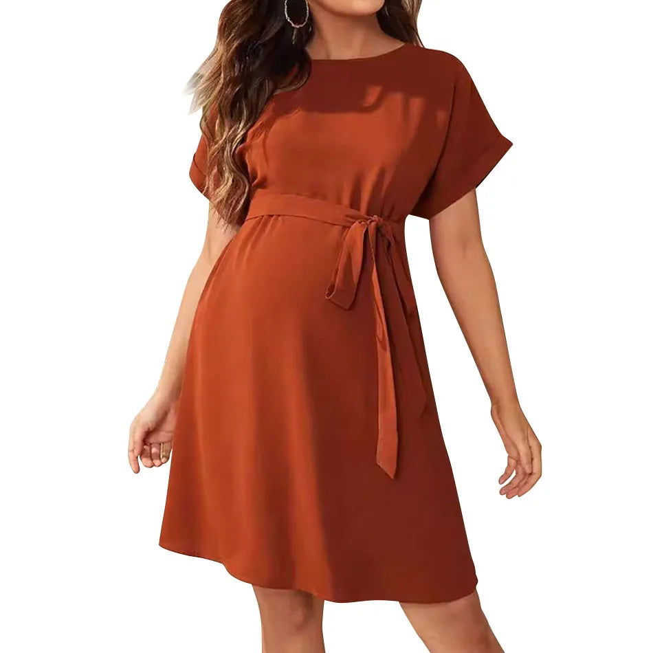 Kiki's Baby Closet Casual Maternity Tied Waist Dress