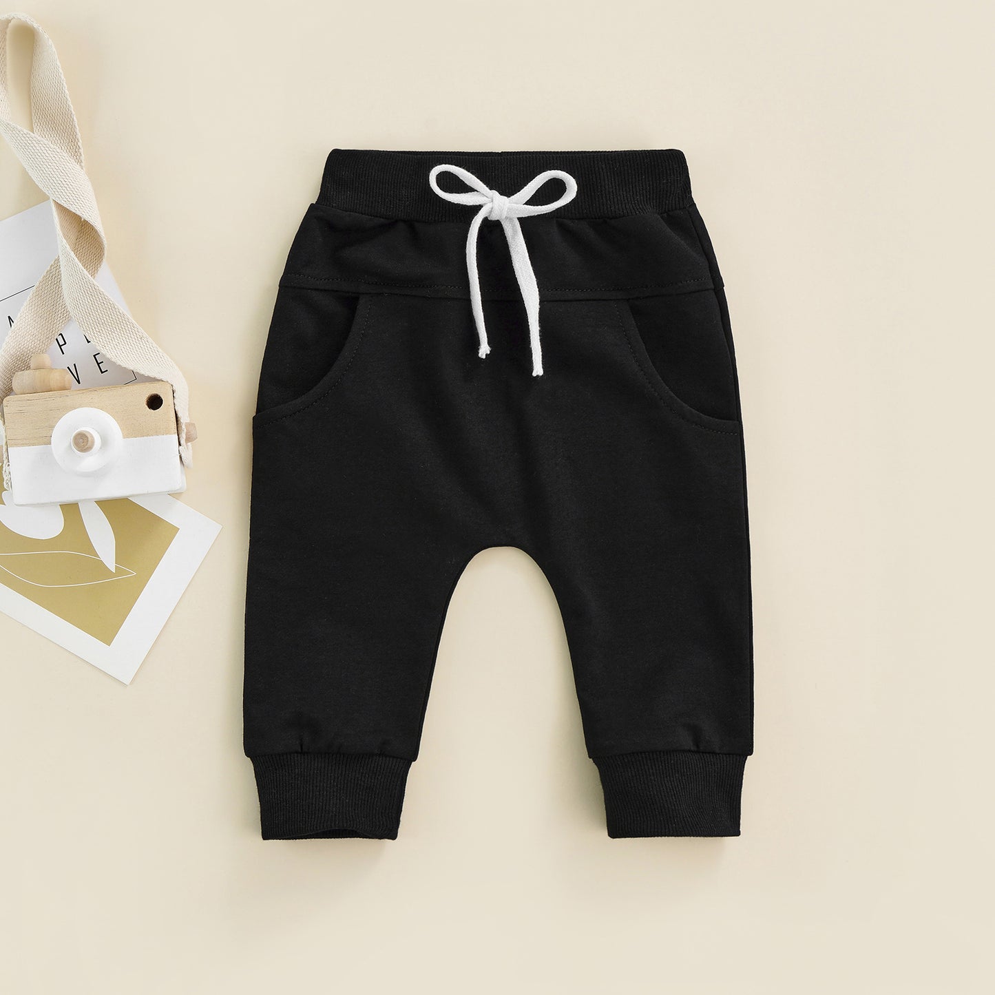 Kiki's Baby Closet Baby Boy Elastic Waist Drawstring Loose Fit Pants