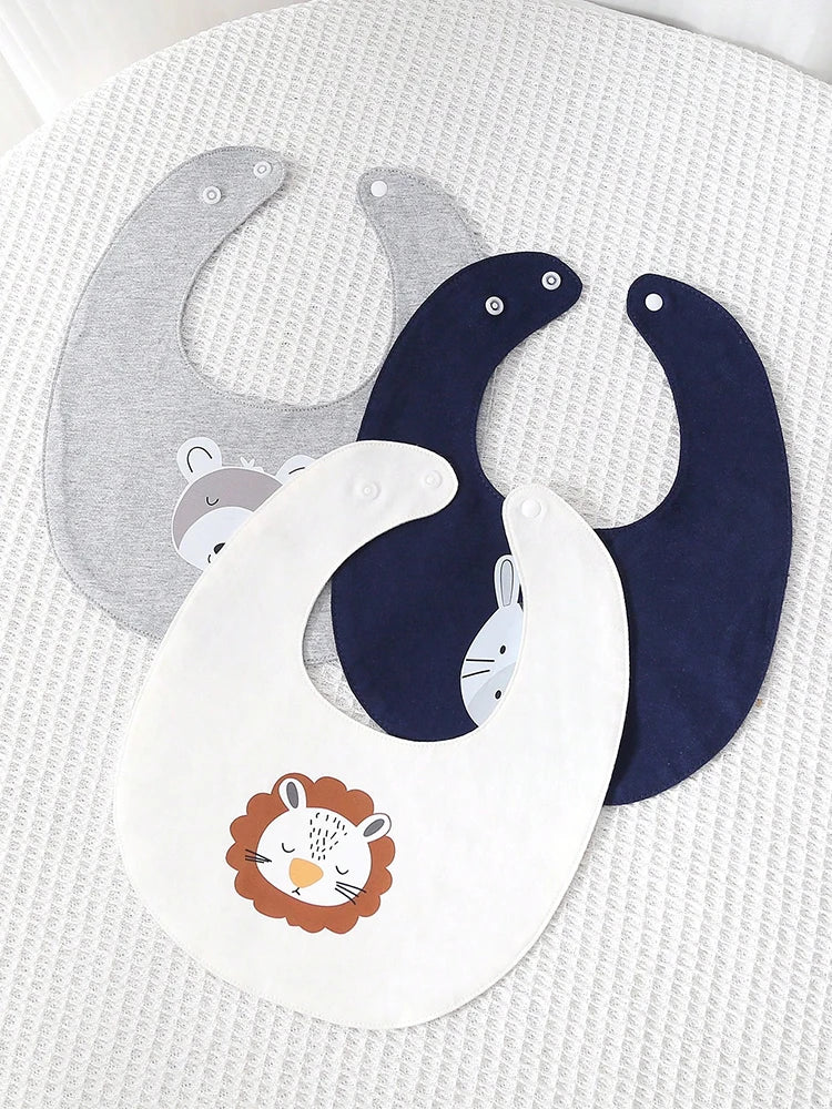 Kiki's Baby Closet Baby Boy 3Pcs Bibs Random Cartoon Design