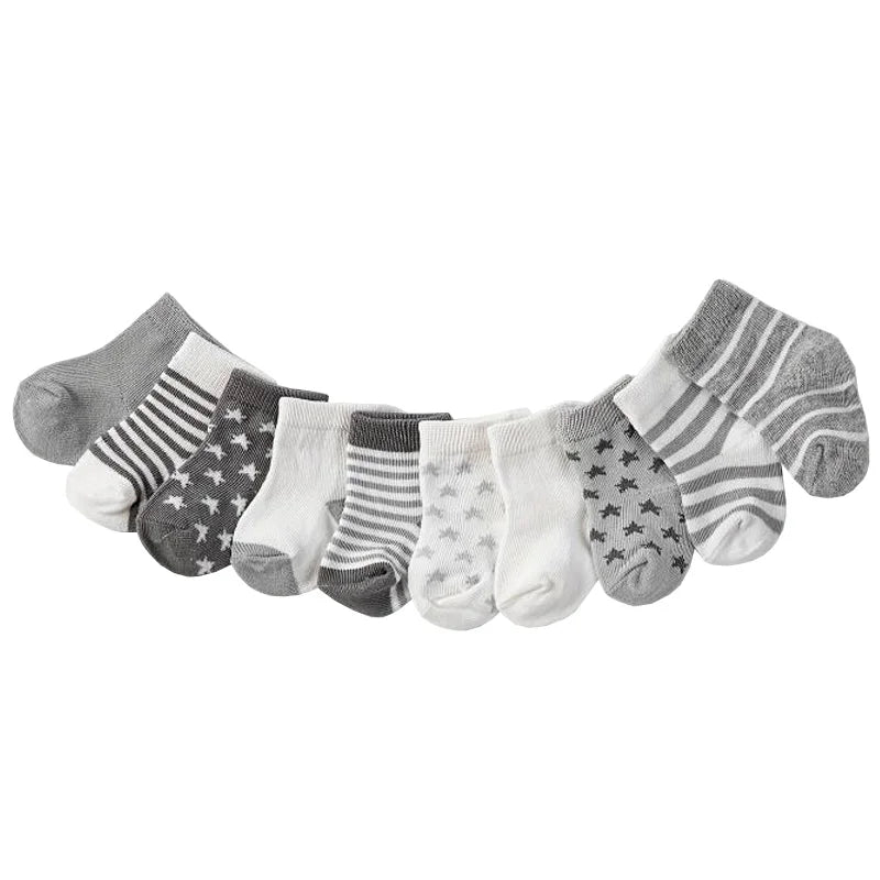 Kiki's Baby Closet Baby Boy 5 Pair Star and Striped Socks