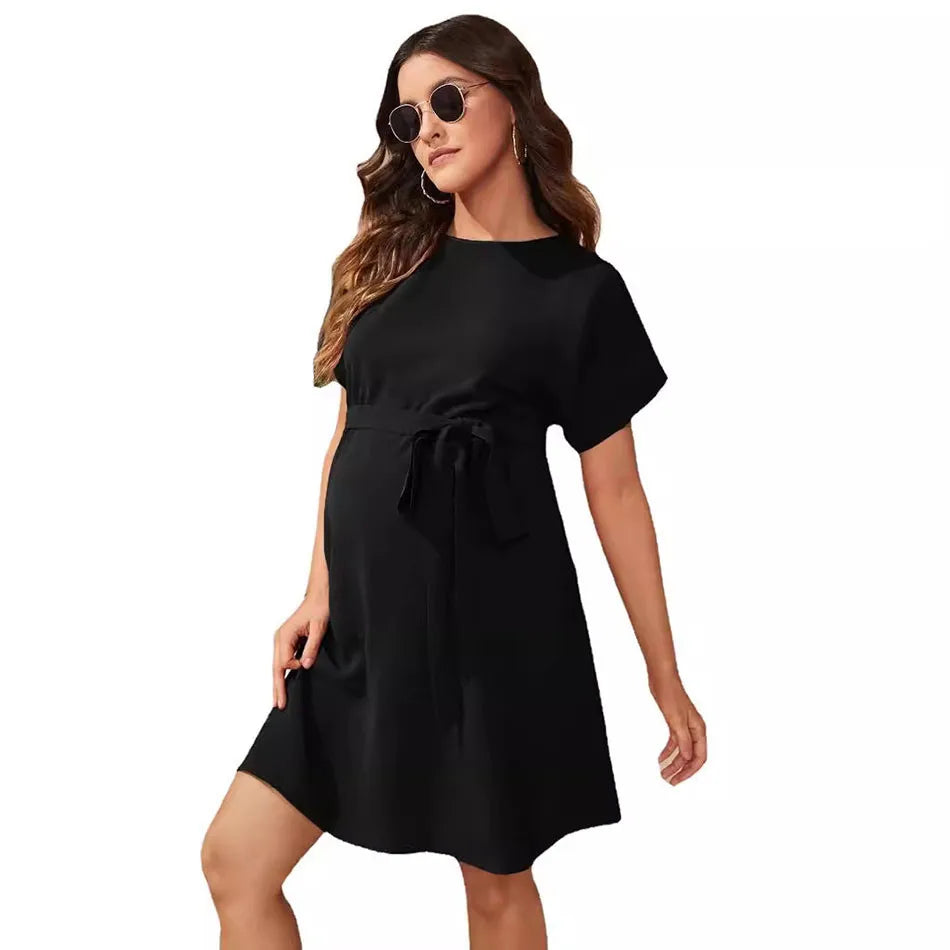 Kiki's Baby Closet Casual Maternity Tied Waist Dress