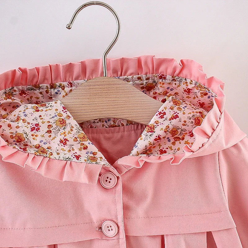 Kiki's Baby Closet Baby Girl Flower Trench Coat