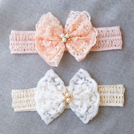 Kiki's Baby Closet Baby Girl Lace Bow Headband